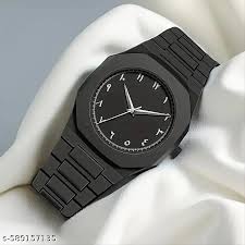 Men's Black Arabic Aura Watch – Elegant Style & Genuine Quality.